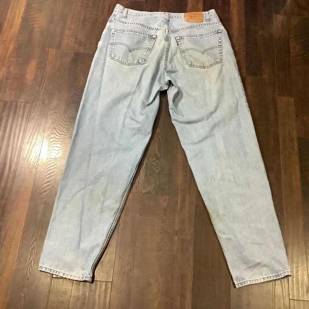 Levis 560 Loose Fit Tapered Leg Jeans Mens 38x34 Light Wash Vintage 90s Denim